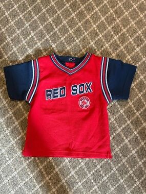 Infant 12 Month Short Sleeve Red Sox Jersey Top - Red/Navy